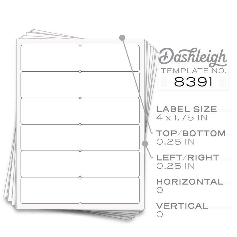 Dashleigh 60 Professional Labels for 2 oz or 60 ml Bottles, 4 x 1.75 inches (White Waterproof Vinyl (Inkjet)) - Image 2